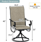 Patio Swivel Chairs Set of 6, Outdoor Dining Chairs with High Back - Photo 3