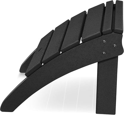 POLYWOOD SHO22BL Seashell Adirondack Chair Ottoman, Black