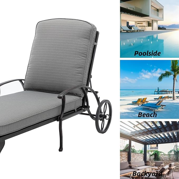 Chaise Lounge Outdoor Chair with Wheels - Photo 6