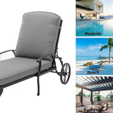Chaise Lounge Outdoor Chair with Wheels - Photo 6