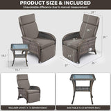 Belord 7 Piece Wicker Patio Furniture Set - 4 Adjustable Outdoor Recliner Chairs with 3 Side Table Patio Conversation - Photo 3