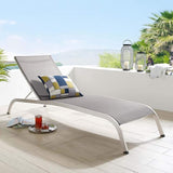 Modway Savannah Outdoor Patio Mesh Chaise Lounge Chair in Gray - Photo 7