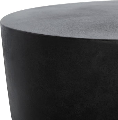 Safavieh Outdoor Aishi Black Modern Concrete Round Accent Table