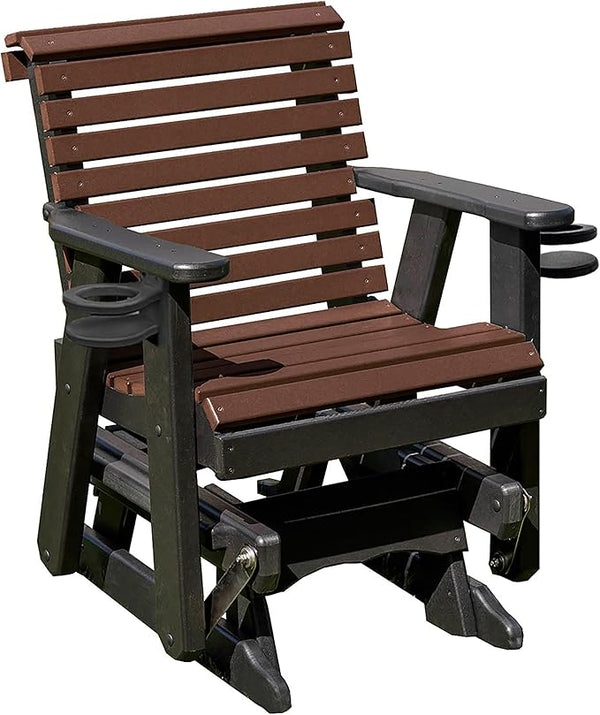 Amish Craftsmanship Made in USA 2FT Heavy Duty Poly Lumber Wood Porch Patio Glider HDPE with No wood fibers Lancaster - Photo 1