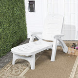 Tangkula Outdoor Chaise Lounge Chair, Adjustable 5-Position Recliner Chair with Built-in Wheels - Photo 9