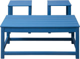 WestinTrends Malibu 3-Piece Set Outdoor Coffee and Side Table for Adirondack Chair, Pacific Blue - Photo 8
