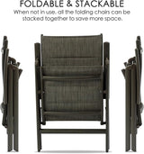 Kozyard 2-Pack Outdoor Patio Dining Chairs, Folding Reclining Patio Chairs with Breathable Textilene Fabric, Padded Seat - Photo 6