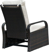 ATR ART TO REAL Outdoor Recliner, Set of 2 Wicker Reclining Chair with Coffee End Side Table - Photo 9