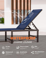 Chaise Lounge Chair Outdoor, Aluminum Patio Lounge Chairs Set of 2 - Photo 6