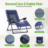Backyard Expressions Deluxe XL Padded Recliner Zero Gravity Chair – Ergonomic Anti-Gravity Lounger with Folding Design - Photo 6