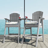 Sundale Outdoor Tall Adirondack Chairs Set of 2 with Table, Patio HDPE Bar Set, 3 PCS Counter Height Dining Bistro Set - Photo 2