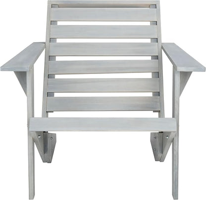 SAFAVIEH Outdoor Collection Lanty Ash Grey Acacia Solid Wood Adirondack Chair