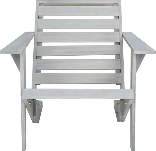 SAFAVIEH Outdoor Collection Lanty Ash Grey Acacia Solid Wood Adirondack Chair