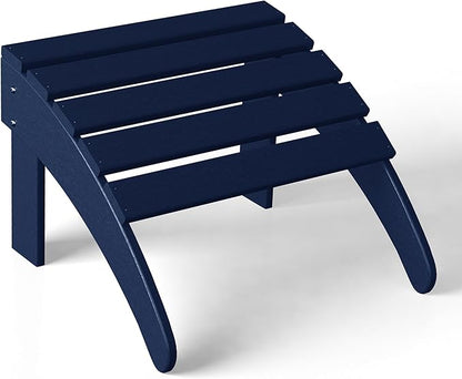 WestinTrends Outdoor Patio Adirondack Ottoman Foot Rest, All Weather Poly Lumber Foot Stool for Adirondack Chair, Widely Used for Outside Porch Pool Lawn Backyard, Navy Blue