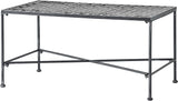 36" Iron Simple Outdoor Rectangular Coffee Table, Modern Courtyard Furniture, Iron Hollowed-Out Grid Surface - Photo 4