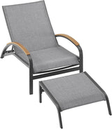 Ulax furniture Outdoor Chaise Lounges, Patio Aluminum Convertible Lounger Chair with Phifertex Fabric - Photo 3