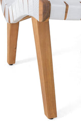 Christopher Knight Home Charlotter Outdoor Lounge Chair, White + Teak - Photo 4