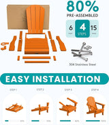 SERWALL Adirondack Chair Set of 6 - Photo 6