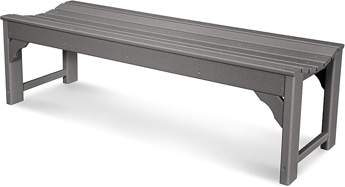 POLYWOOD® Traditional Garden Bench, Slate Grey
