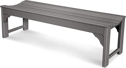 POLYWOOD® Traditional Garden Bench, Slate Grey