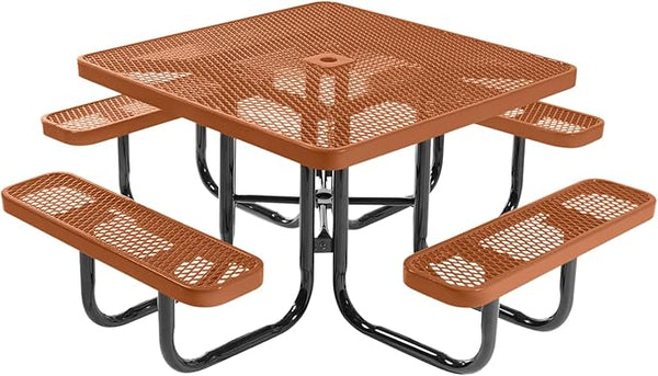 COATEDOUTDOORFURNITURE Heavy-Duty Portable Outdoor Picnic Table with Umbrella Hole - Photo 1
