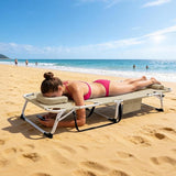 ABORON 3 in 1 Sun Tanning Chair Oversized with Mat&Face Arm Hole, Heavy Duty Folding Chaise Lounge Chairs - Photo 2