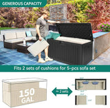 YITAHOME XL 150 Gallon Large Deck Box, Outdoor Storage for Patio Furniture Cushions, Garden Tools, Waterproof - Photo 6