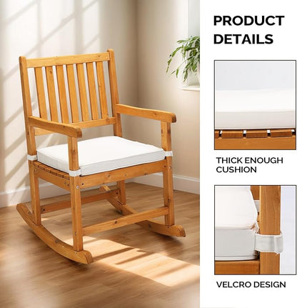 VINGLI Oversized Rocking Chair, Wooden Rocking Chair with High Back, Outside Porch Rocking Chair for Patio, Yard, Garden, 550 LBS, Teak (Teak, 1 PC)