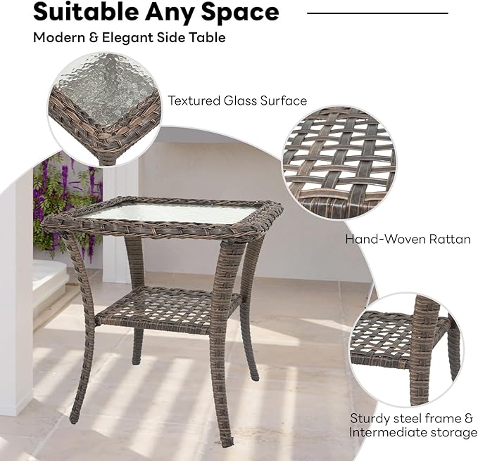 Belord Outdoor Furniture Set - 6 Pieces Patio Conversation Sectional Sofa Set with Patio Rocking Chairs Set of 2 and - Photo 9