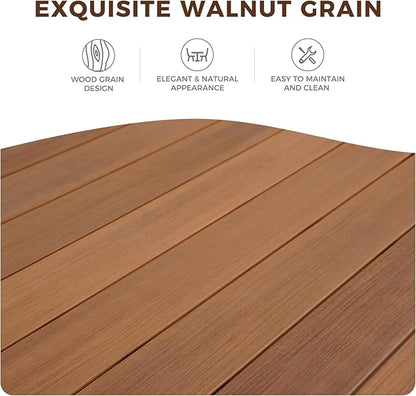 Grand patio Expandable Patio Dining Table, Extra Large 94.5" L x 37" W Outdoor Dining Table for 6-10 Person Wood Grain Rectangular Patio Table with E-Coating for Garden Porch Deck, Apricot