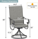 Patio Swivel Chairs Set of 4, Outdoor Dining Chairs with High Back - Photo 3