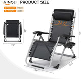 VINGLI 29" Padded Zero Gravity Chair - Photo 5