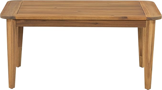Merax 4 Piece Patio Outdoor Furniture Set, All-Weather Acacia Wood Loveseat Sofa, 2 Armchairs w/Coushions - Photo 3