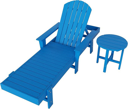 WestinTrends Dylan 2 Piece Adirondack Reclining Chaise Lounge with Arms Pacific Blue