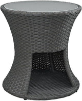 Modway Sojourn Wicker Rattan Outdoor Patio Side End Table in Chocolate - Photo 1