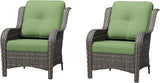 Patio Chairs Set of 2, Outdoor Wicker Patio Furniture Set with Thickened Olefin Cushions, High Back and Deep Seating - Photo 9