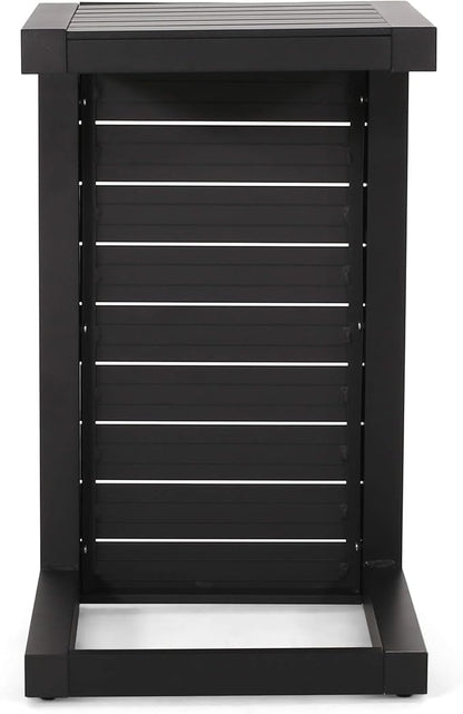 Christopher Knight Home Jesse Coral Outdoor Modern Aluminum C-Shaped End Table, Matte Black