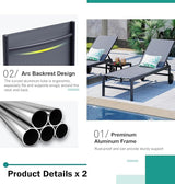 SUNLEI Lounge Chair for Outside Set of 4, Patio Chaise Lounge Outdoor w/ 5-Position Adjustable Backrest - Photo 6