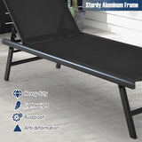 Tangkula 3 Piece Patio Chaise Lounge Set, Aluminum Patio Recliner with Coffee Table, 6-Level Backrest Adjustment - Photo 9