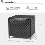Outvita Outdoor Side Table, Rattan Coffee Table with Storage 27 Gallon Patio Small Deck Storage Box for Cushion Towel - Photo 3