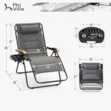 PHI VILLA XXL Oversized Padded Zero Gravity Chair, Foldable Patio Recliner - Photo 3