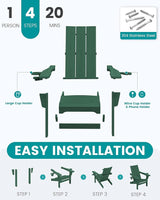 SERWALL Modern Adirondack Chair, Folding Adirondack Chair with Dual Cup Holders - Photo 5