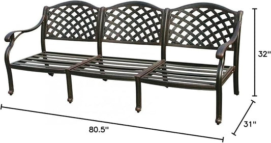 Darlee Nassau Cast Aluminum Patio Sofa