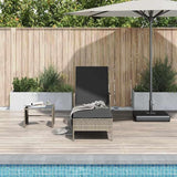 Modern Sun Lounger with Adjustable Backrest, Poly Rattan Outdoor Chaise Lounge for Patio Garden Poolside - Photo 3