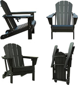 Domi Folding Adirondack Chair, HDPE Adirondack Chair with Cup Holder - Photo 8