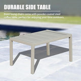 Domi Patio Chaise Lounge Set of 3, Aluminum Pool Lounge Chairs with Side Table - Photo 7