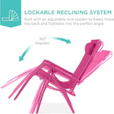 Best Choice Products Folding Zero Gravity Outdoor Recliner Patio Lounge Chair w/Adjustable Canopy Shade, Headrest - Photo 3