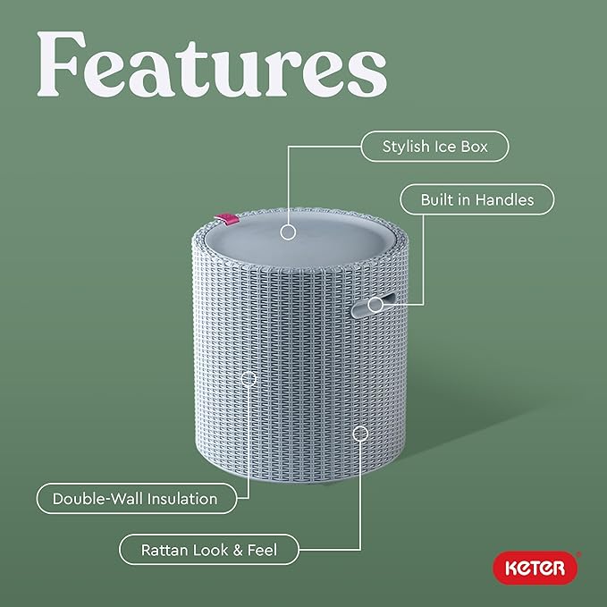 Keter Cool Side Table Cooler 3 in 1 Outdoor Patio Table and Ice Chest Storage, Ideal Hot Tub Table - Photo 3