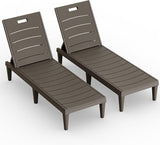 Greesum Outdoor Chaise Lounge Chair Set of 2, Waterproof 5-Position Adjustable PP Sun Loungers for Patio, Poolside - Photo 1