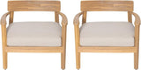 Christopher Knight Home Manny Acacia Wood Patio Accent Chair Set of 2, Wooden Lounge Chair Outdoor - Photo 4